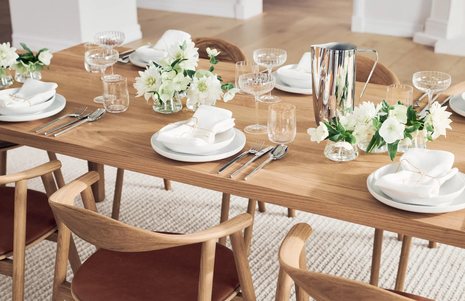 Swing Esstischstuhl aus geölter Eiche – Gepolstert, Leder, Cognac - ZEN ZONE Furniture