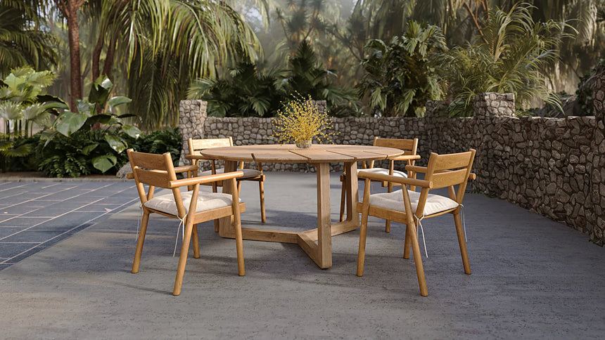 Atrani Gartenstuhl aus Teakholz mit Armlehnen - ZEN ZONE Furniture