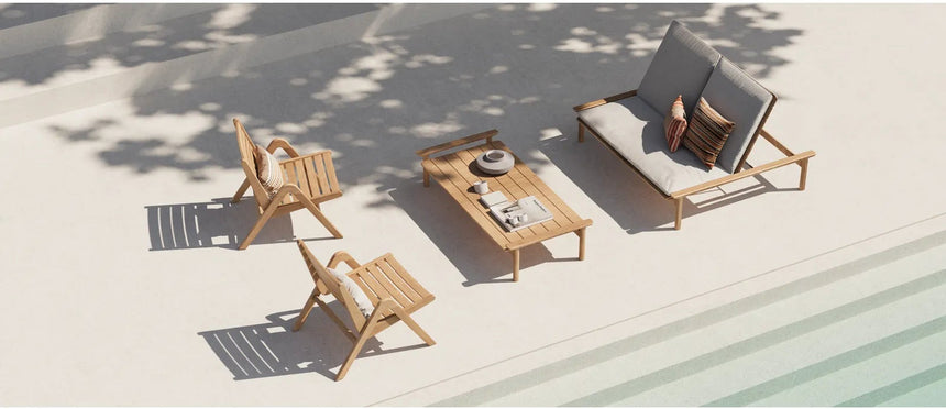 Garten Sessel Positano aus Teak in Natur, 66×80×75 cm - ZEN ZONE Furniture
