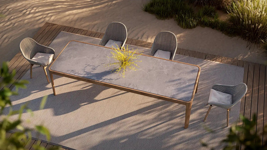 Positano Gartentisch aus Teakholz mit Keramikplatte, 300×110×75 cm - ZEN ZONE Furniture