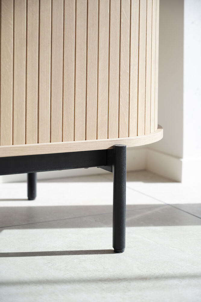 HADDINGTON Sideboard Weiß pigmentiert/Schwarz 142x45x71cm - ZEN ZONE Furniture