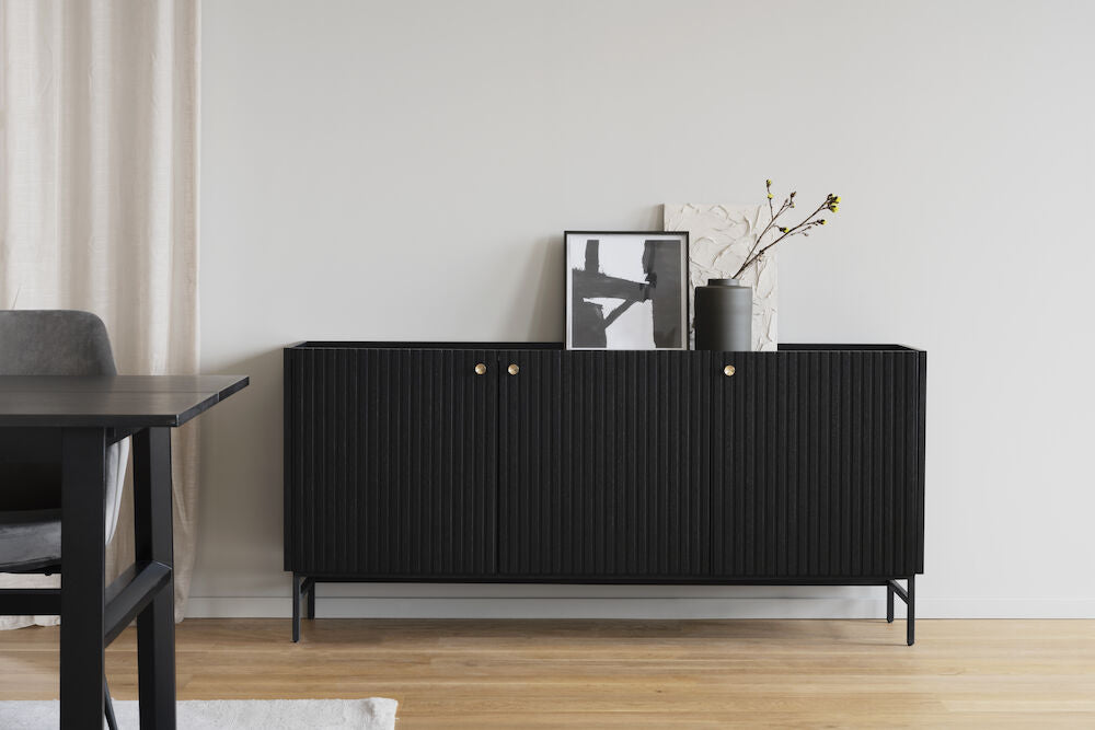 HALIFAX Sideboard Schwarz 160x40x75cm - ZEN ZONE Furniture