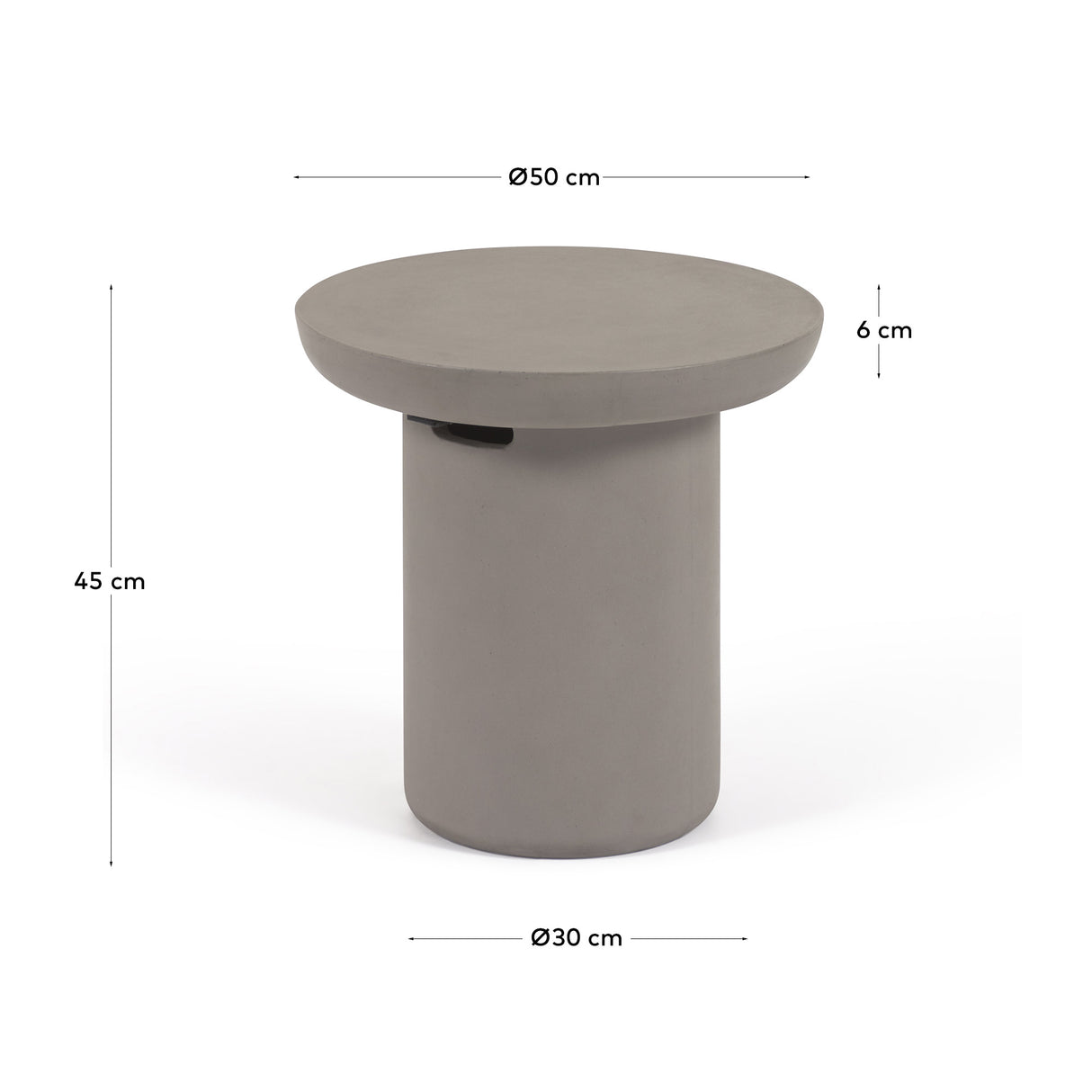 Taimi Runder Outdoor Beistelltisch aus Zement Ø 50 cm - ZEN ZONE Furniture