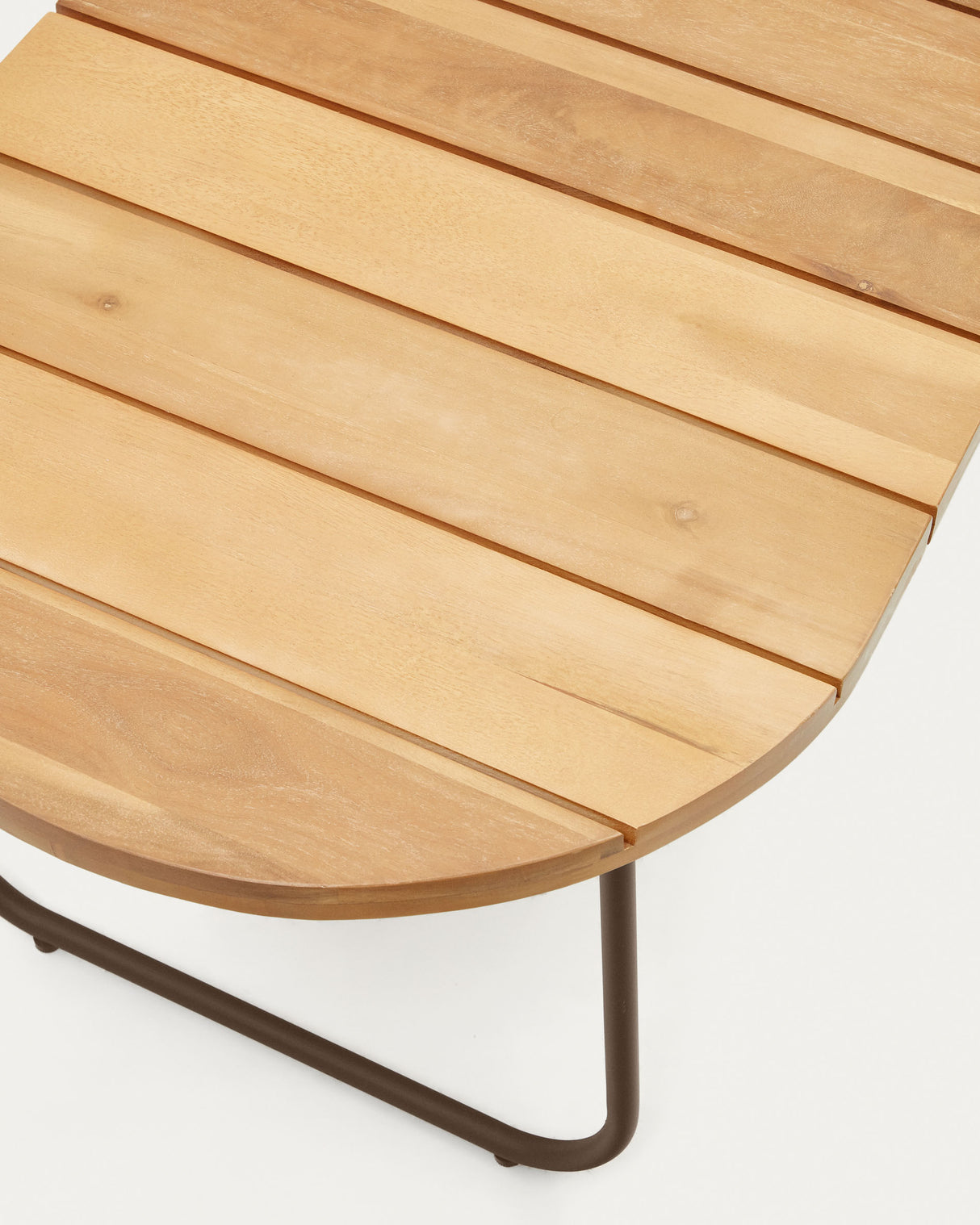 Salguer Couchtisch outdoor massives Akazienholz Seil in Braun Ø 100 x 50 cm FSC 100% - ZEN ZONE Furniture