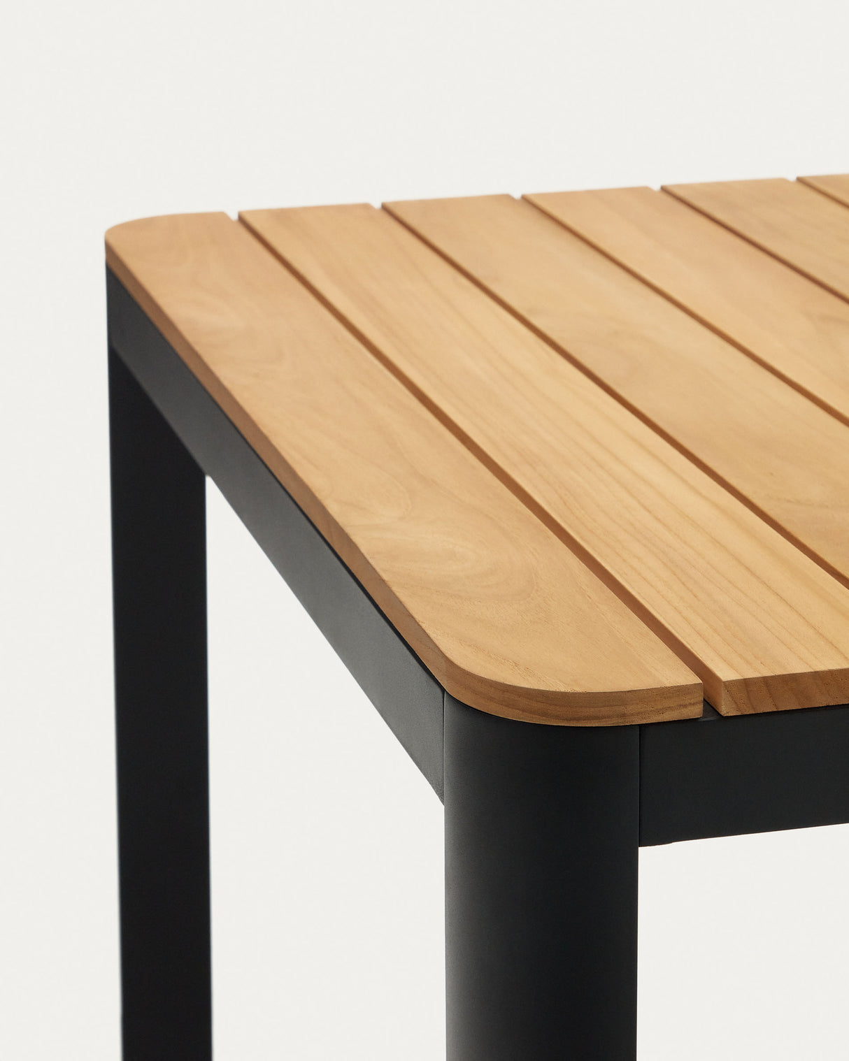 Bona Tisch 100% outdoor massives Teakholz und Aluminium in Schwarz 160 x 90 cm - ZEN ZONE Furniture