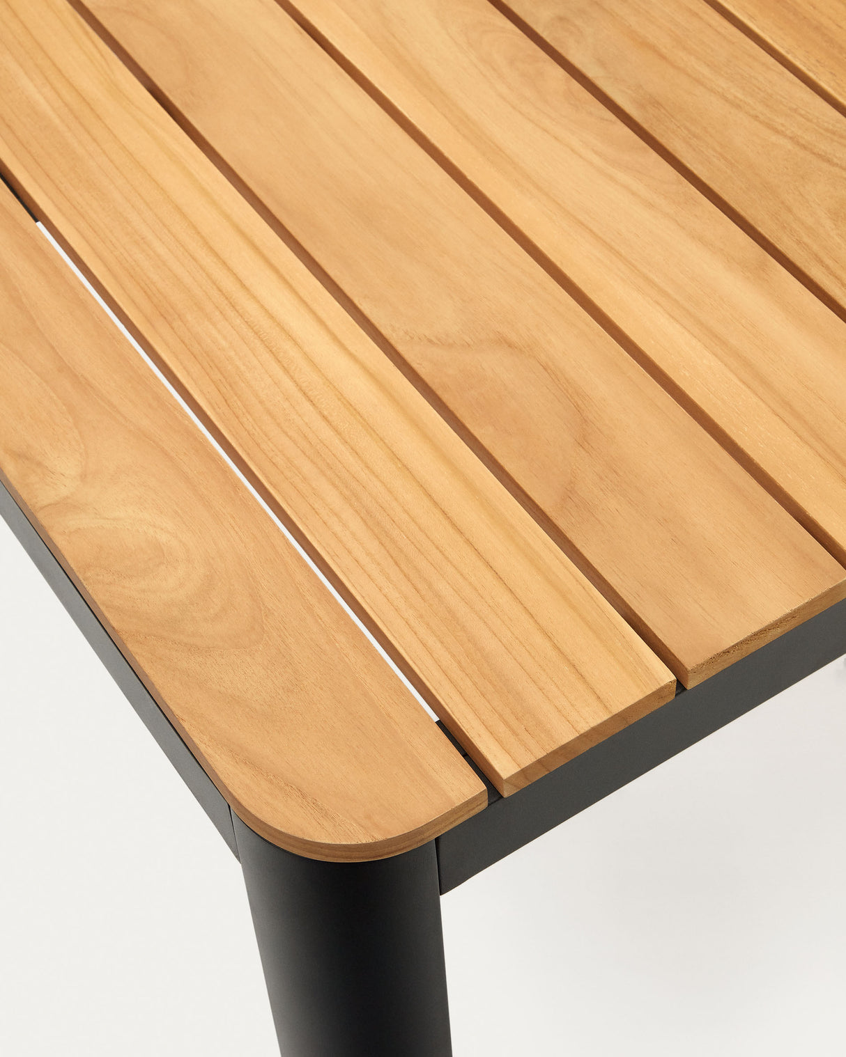 Bona Tisch 100% outdoor massives Teakholz und Aluminium in Schwarz 160 x 90 cm - ZEN ZONE Furniture