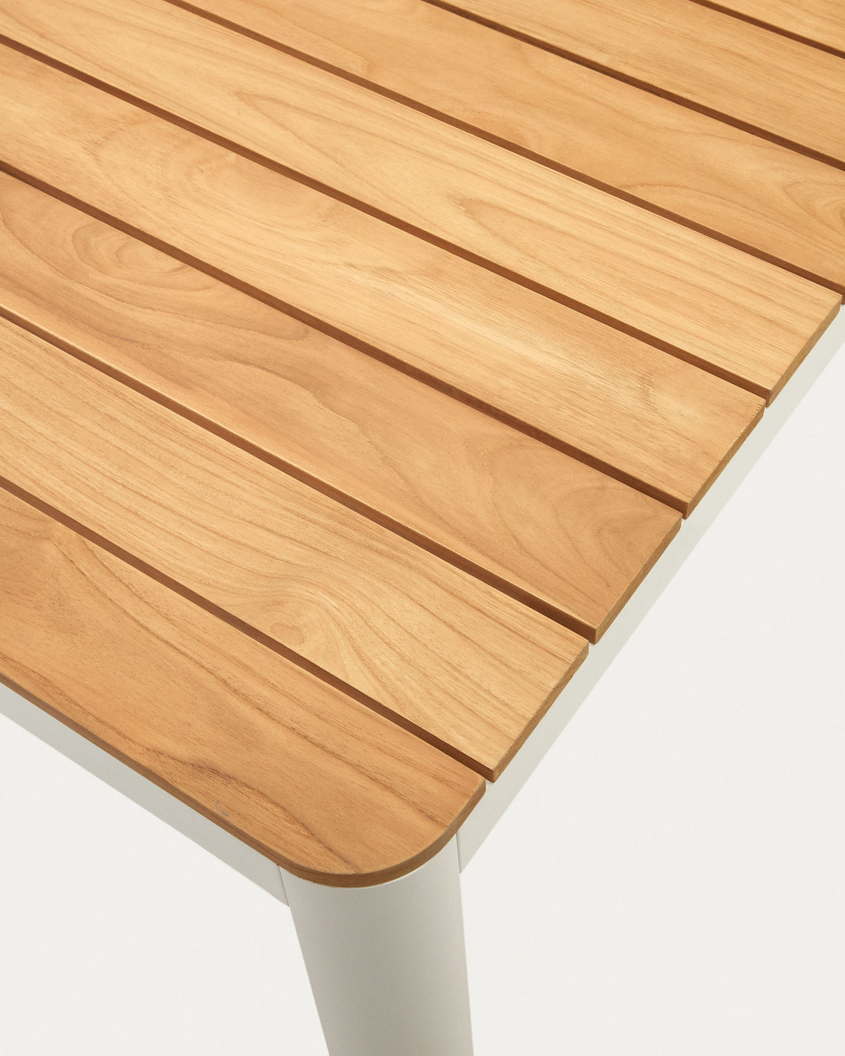 Bona Tisch 100% outdoor massives Teakholz und Aluminium in Weiß 160 x 90 cm - ZEN ZONE Furniture