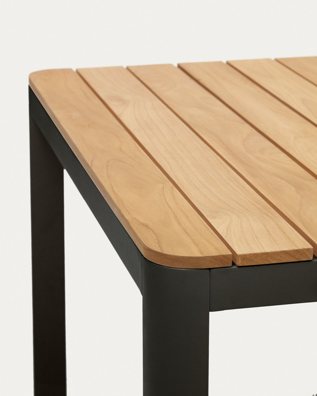 Bona Tisch 100% outdoor massives Teakholz und Aluminium in Schwarz 200 x 100 cm - ZEN ZONE Furniture