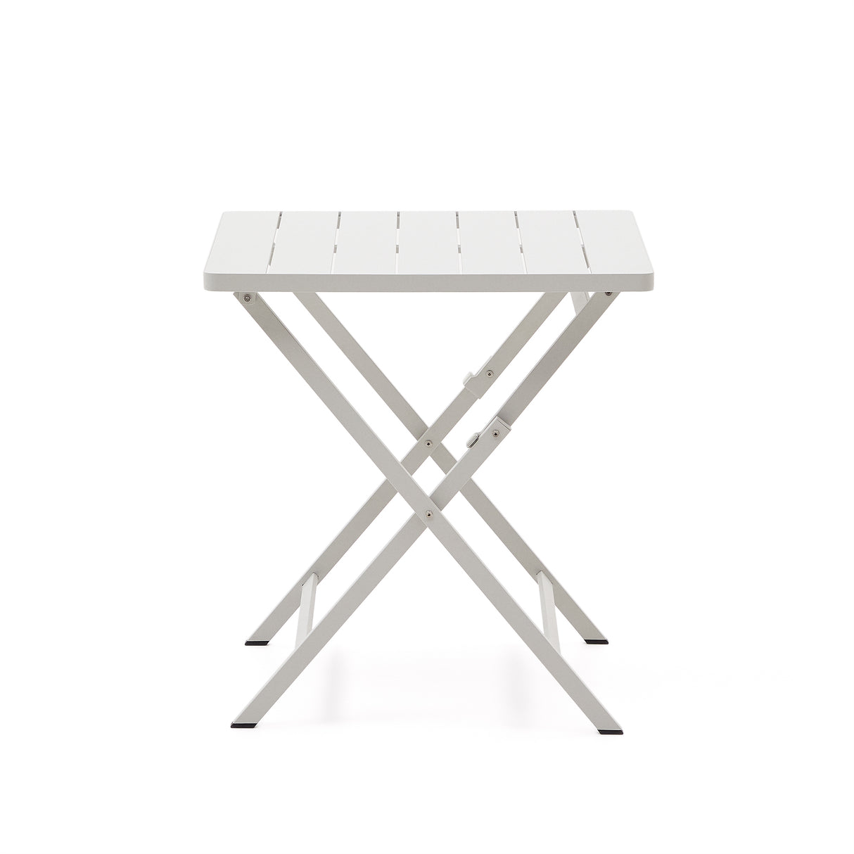 Faltbarer Gartentisch Torreta aus Aluminium mit hellgrauem Finish 70 x 70 cm - ZEN ZONE Furniture