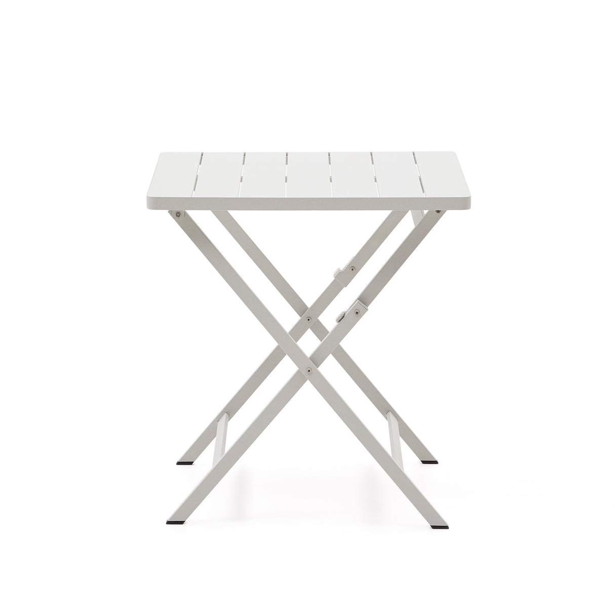 Faltbarer Gartentisch Torreta aus Aluminium mit hellgrauem Finish 70 x 70 cm - ZEN ZONE Furniture