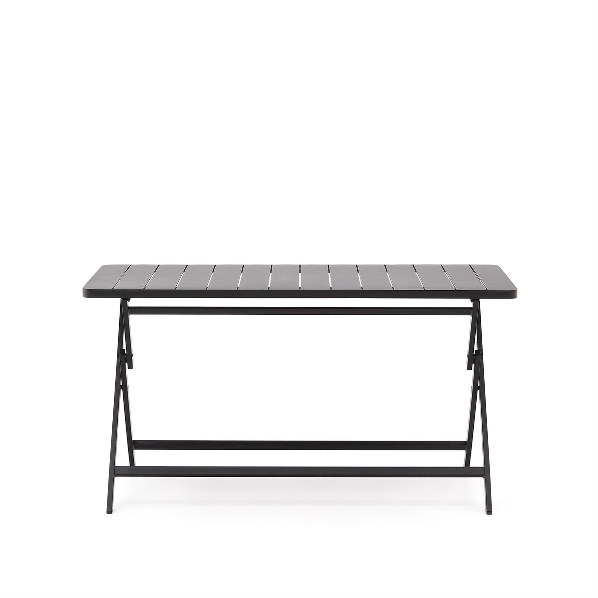 Faltbarer Gartentisch Torreta aus Aluminium mit dunkelgrauem Finish 140 x 70 cm - ZEN ZONE Furniture