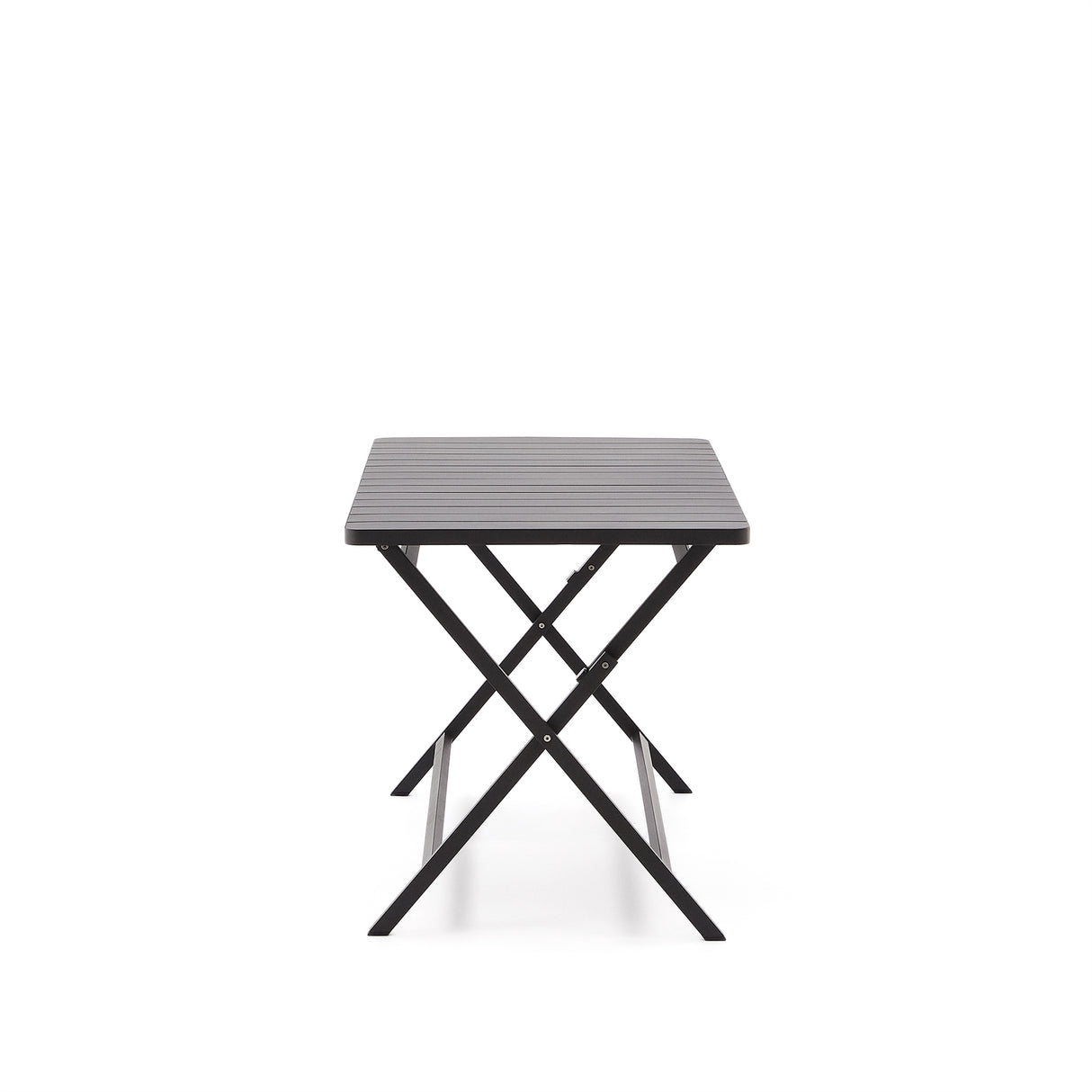 Faltbarer Gartentisch Torreta aus Aluminium mit dunkelgrauem Finish 140 x 70 cm - ZEN ZONE Furniture