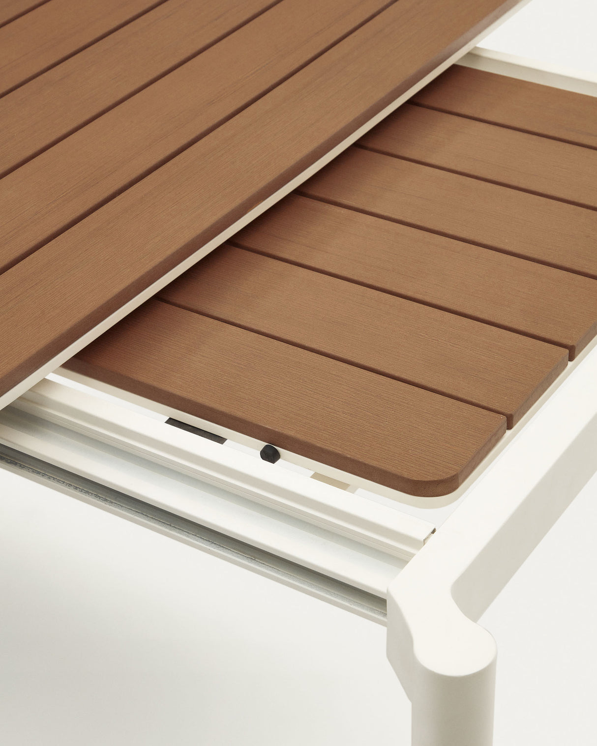 Canyelles Gartenausziehtisch aus Poly-Holz und Aluminium in Mattweiß 140 (200) x 90 cm - ZEN ZONE Furniture