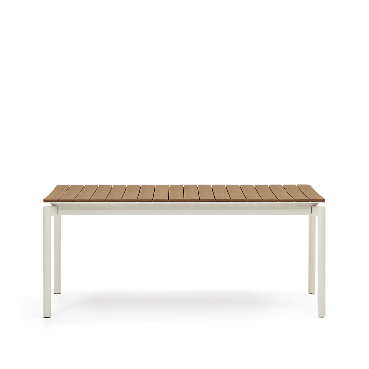Canyelles Gartenausziehtisch aus Poly-Holz und Aluminium in Mattweiß 180(240) x 100 cm - ZEN ZONE Furniture