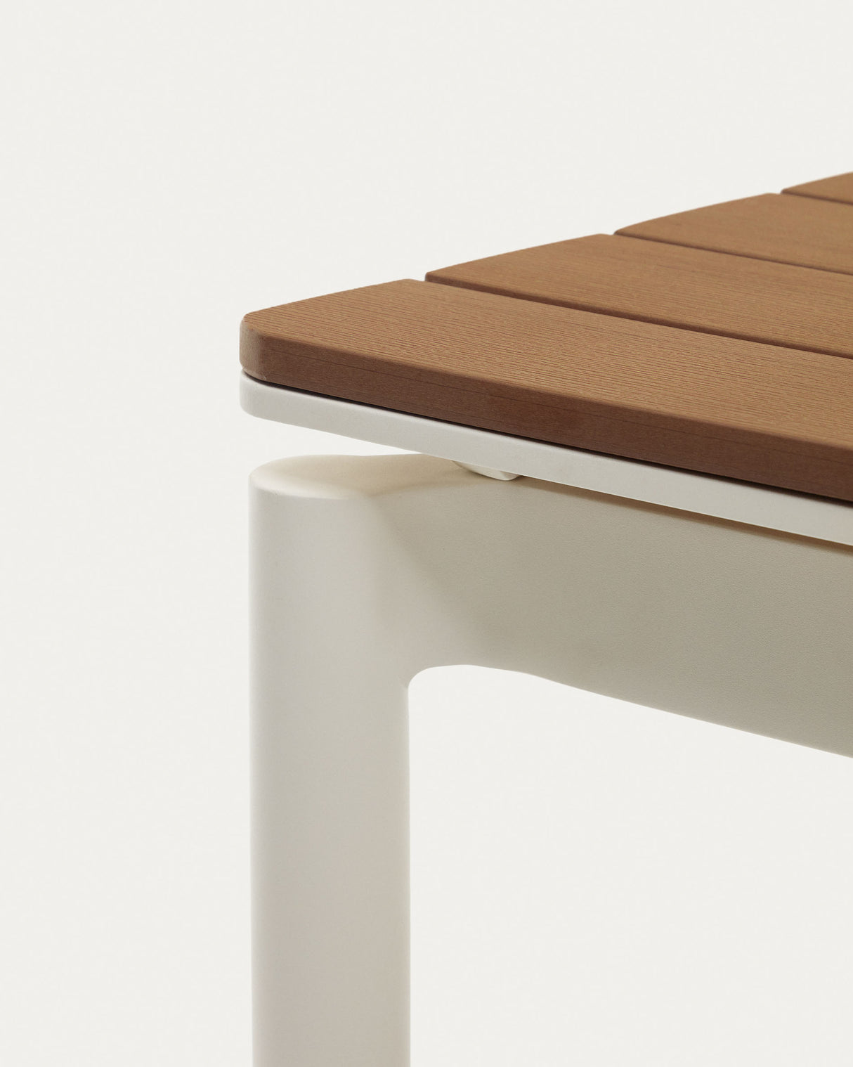 Canyelles Gartenausziehtisch aus Poly-Holz und Aluminium in Mattweiß 180(240) x 100 cm - ZEN ZONE Furniture