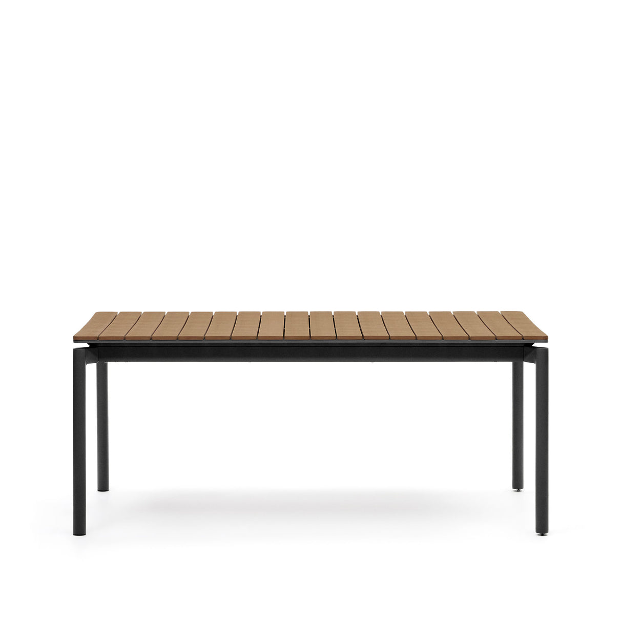 Canyelles Gartenausziehtisch aus Poly-Holz und mattschwarzem Aluminium 180(240) x 100 cm - ZEN ZONE Furniture