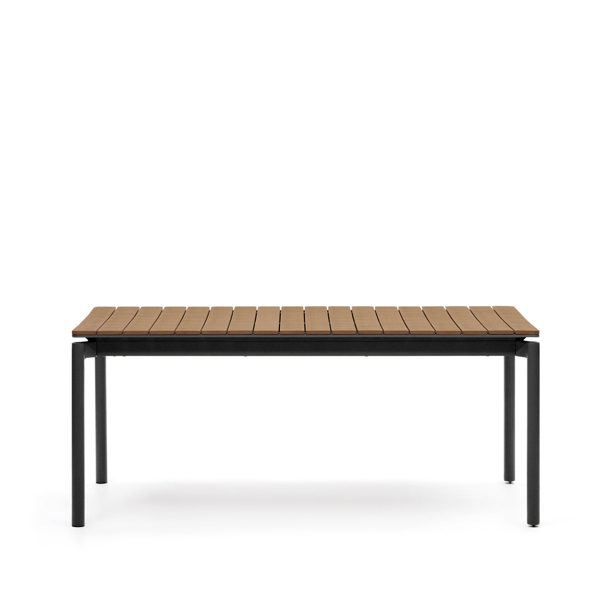 Canyelles Gartenausziehtisch aus Poly-Holz und mattschwarzem Aluminium 180(240) x 100 cm - ZEN ZONE Furniture