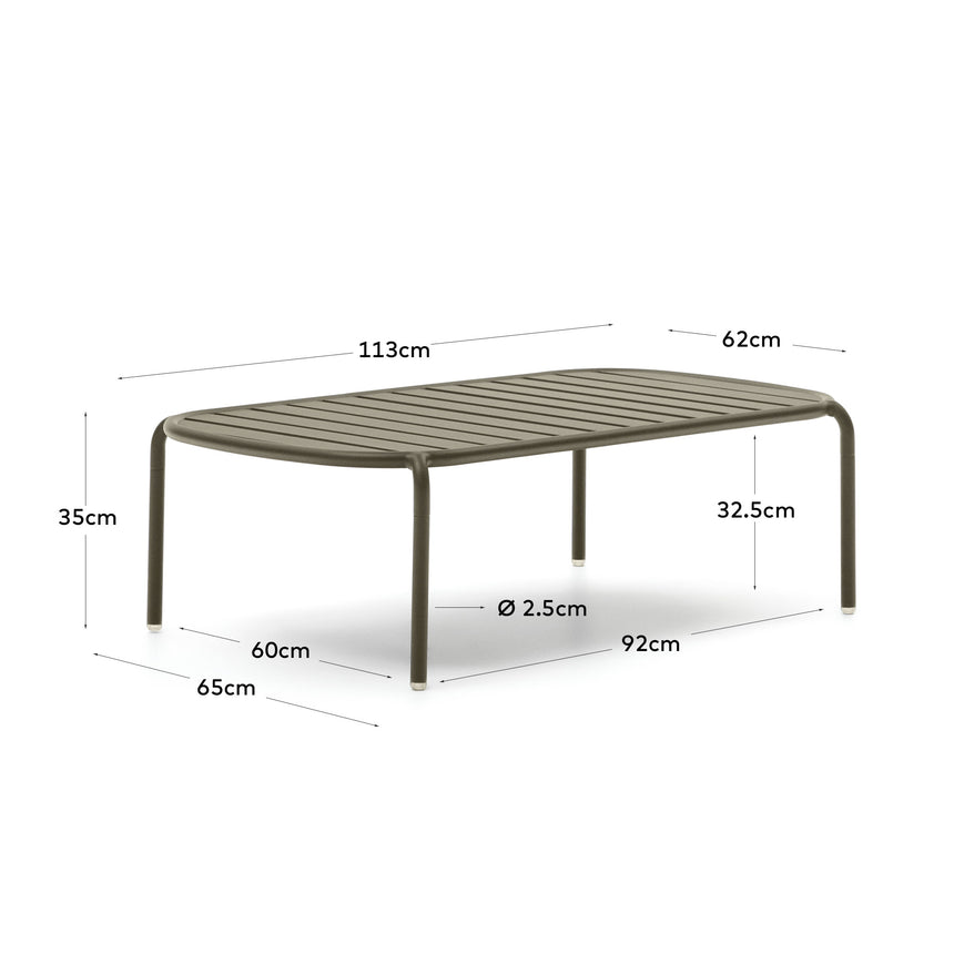 Joncols Gartencouchtisch aus Aluminium mit Finish in Grün Ø 110 x 62 cm - ZEN ZONE Furniture