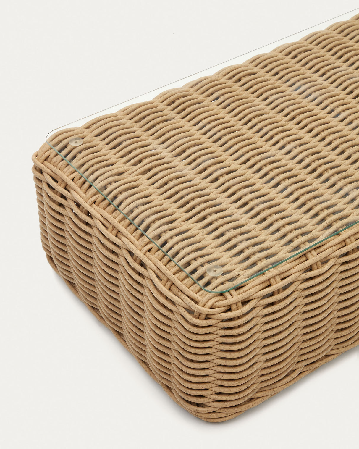 Couchtisch 100% für Outdoor aus Kunstrattan mit natürlichem Finish 110 x 60 cm - ZEN ZONE Furniture