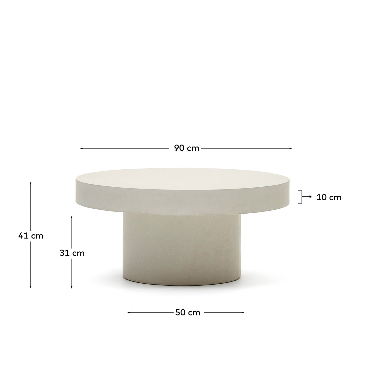 Aiguablava Couchtisch Weiß Ø 90 cm - ZEN ZONE Furniture