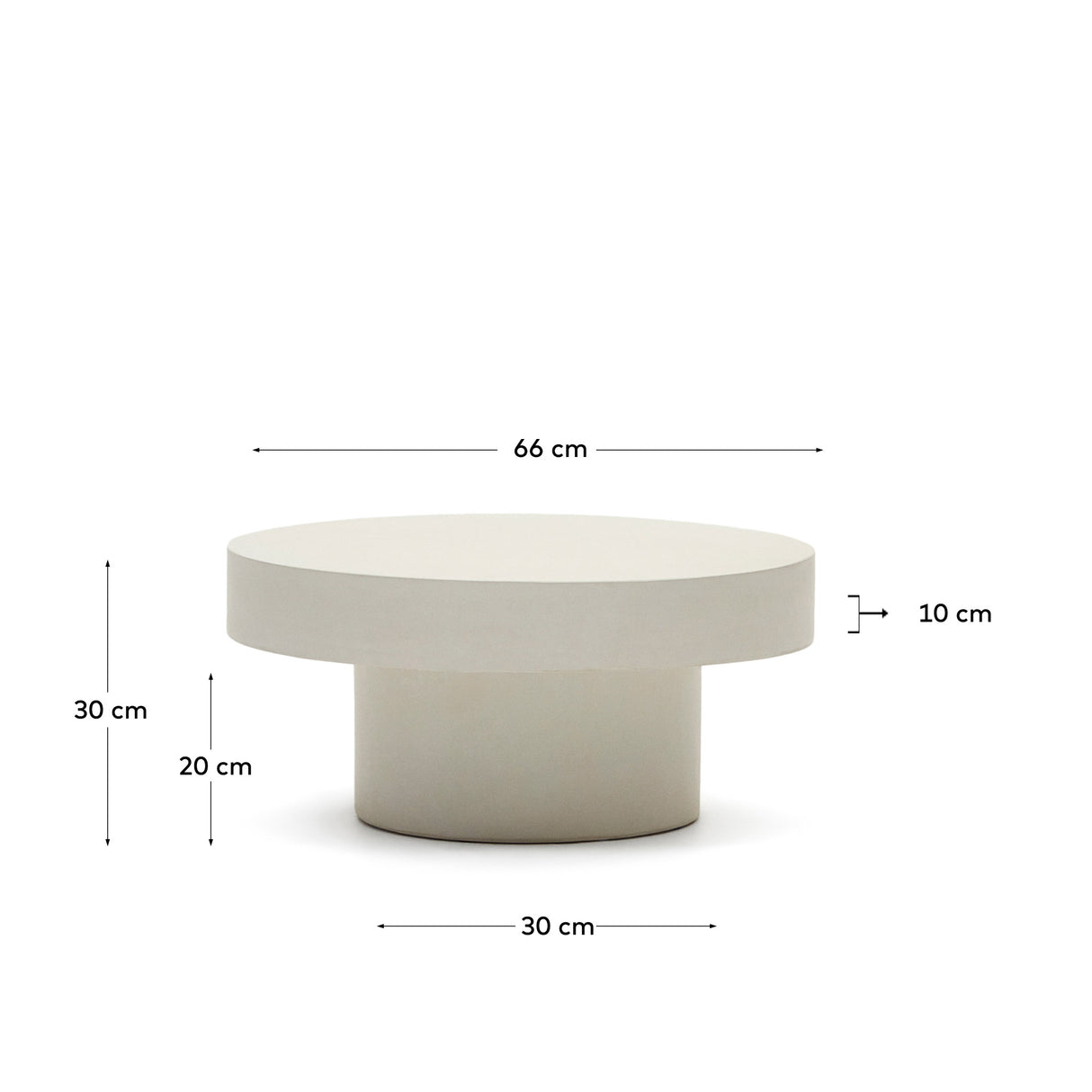 Aiguablava Couchtisch Weiß Ø 66 cm - ZEN ZONE Furniture