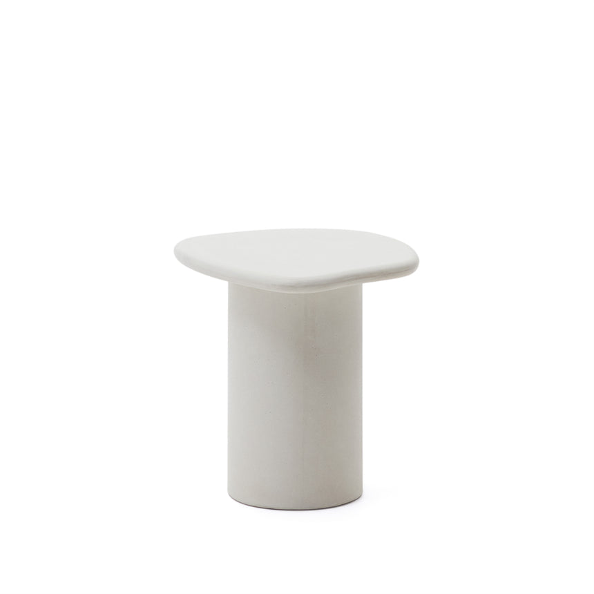 Macarella Beistelltisch aus weißem Zement 48 x 47 cm - ZEN ZONE Furniture