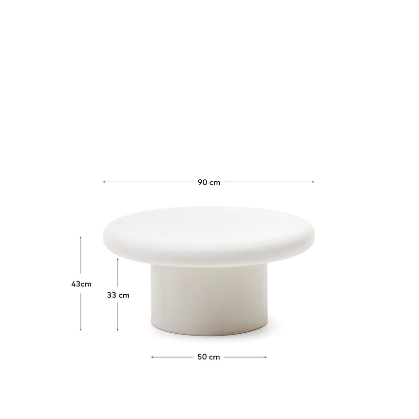 Addaia Couchtisch aus weißem Zement Ø 90 cm - ZEN ZONE Furniture