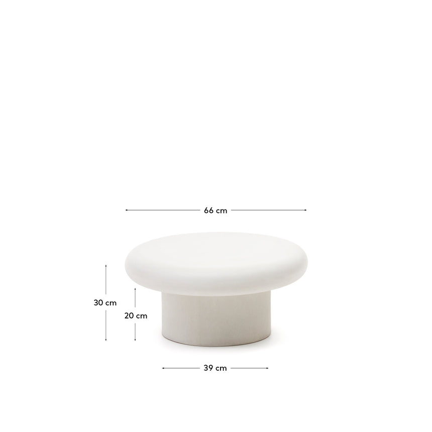 Addaia Couchtisch aus weißem Zement Ø 66 cm - ZEN ZONE Furniture