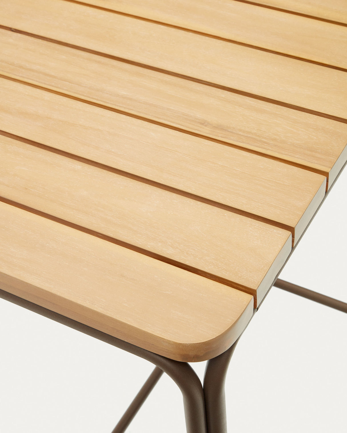 Salguer Hochtisch Outdoor massives Akazienholz Stahl in Braun 70 x 70 cm FSC 100% - ZEN ZONE Furniture