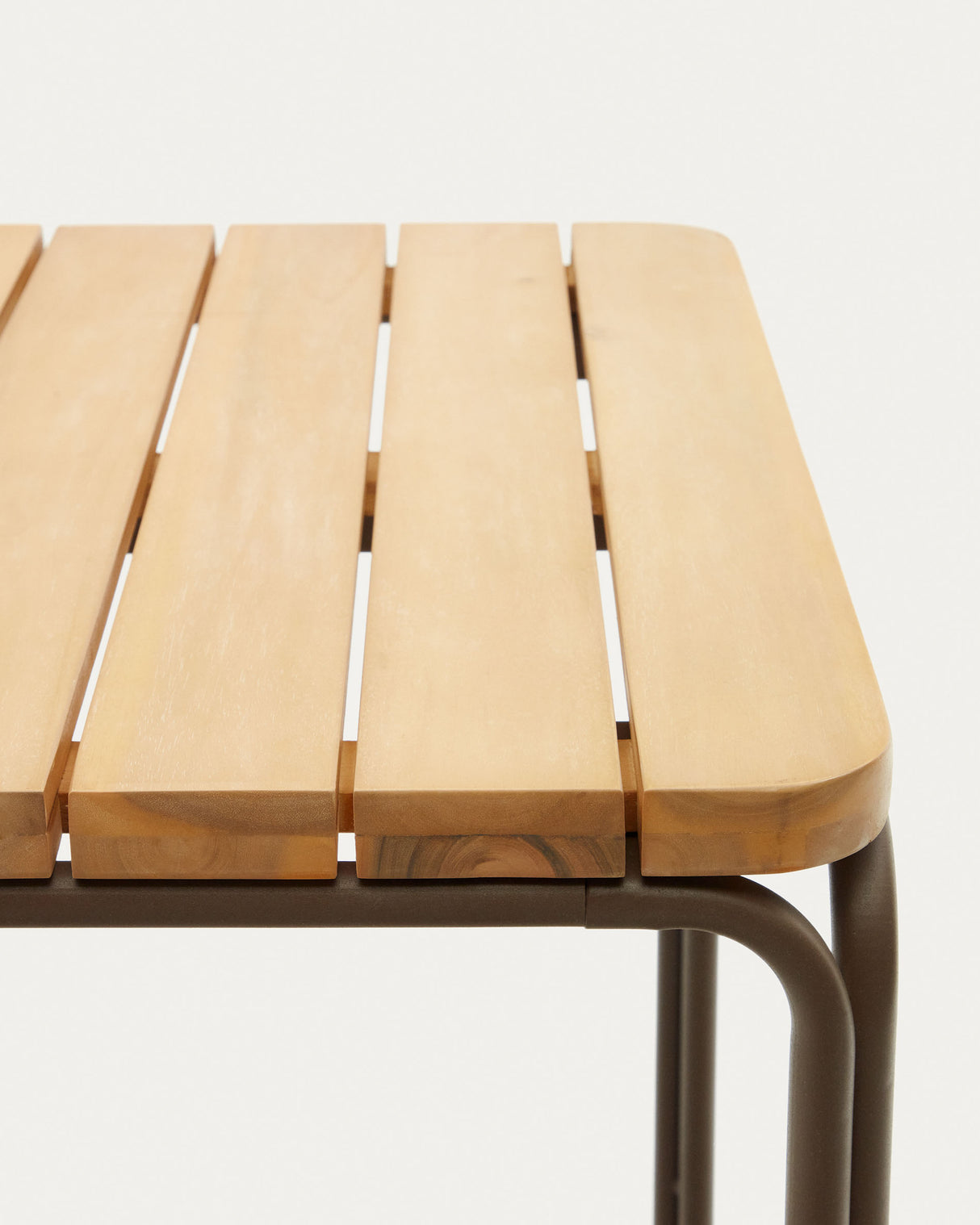 Salguer Hochtisch Outdoor massives Akazienholz Stahl in Braun 70 x 70 cm FSC 100% - ZEN ZONE Furniture