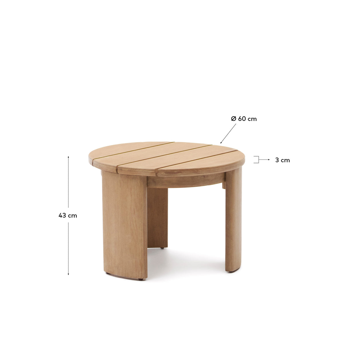 Xoriguer Beistelltisch aus massivem Eukalyptusholz FSC 100% Ø 60 cm - ZEN ZONE Furniture