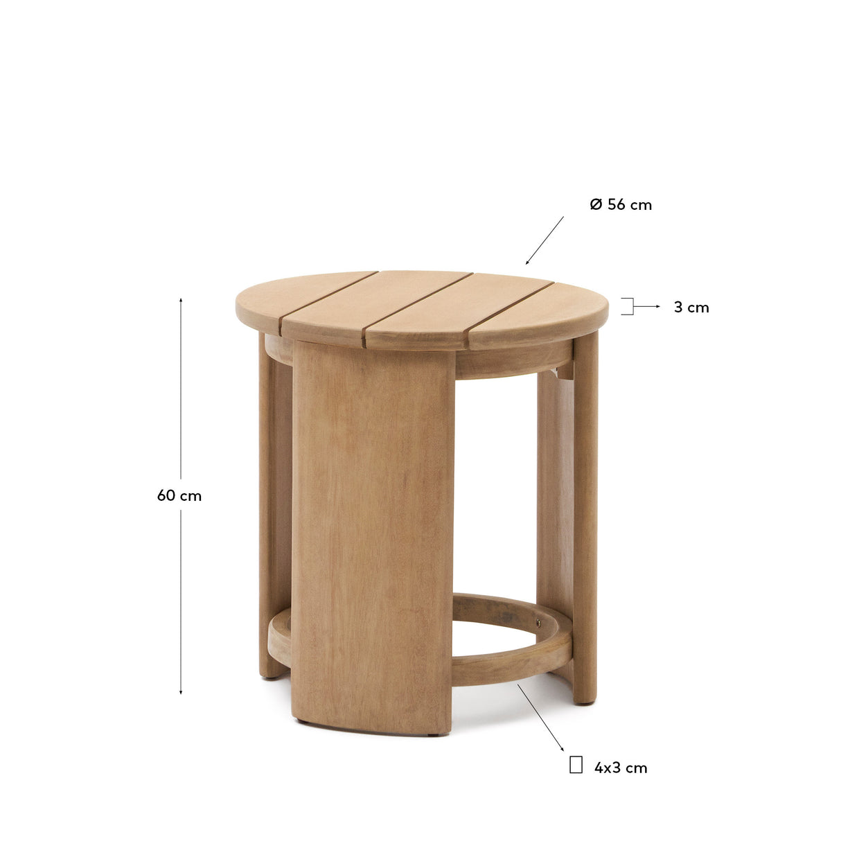 Xoriguer Beistelltisch aus massivem Eukalyptusholz FSC 100% Ø 56 cm - ZEN ZONE Furniture