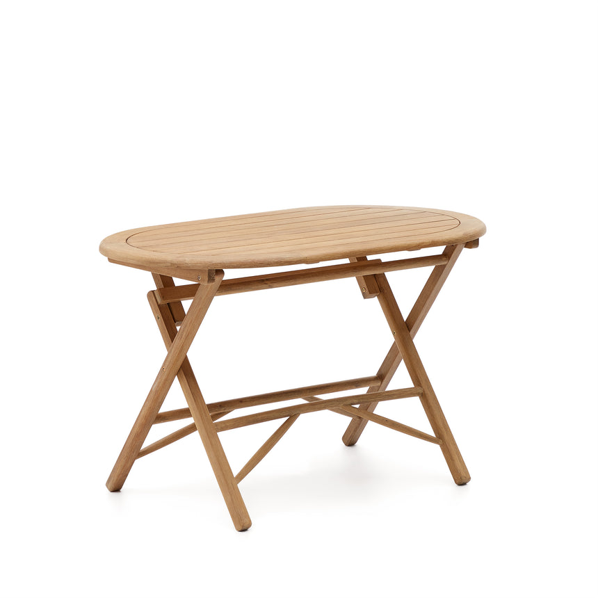 Klapptisch Dandara aus massivem Akazienholz in Naturoptik Ø 120 x 60 cm FSC 100% - ZEN ZONE Furniture