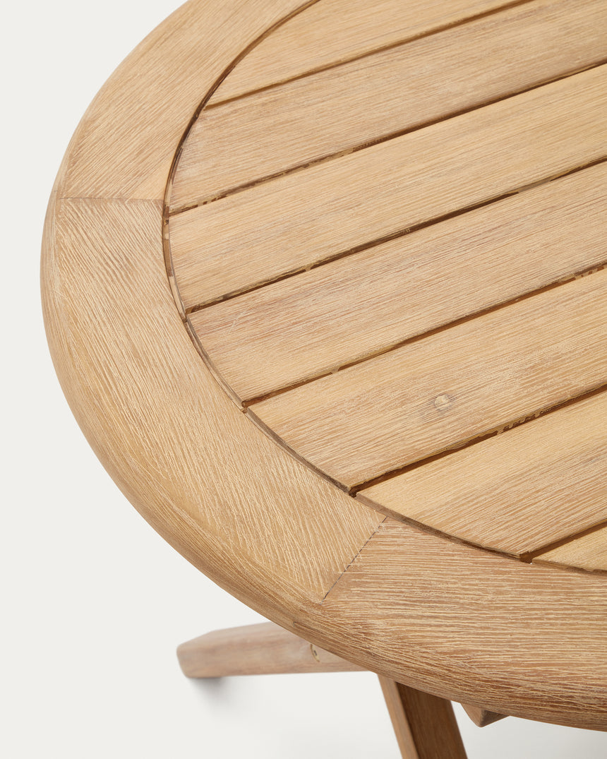Klapptisch Dandara aus massivem Akazienholz in Naturoptik Ø 120 x 60 cm FSC 100% - ZEN ZONE Furniture