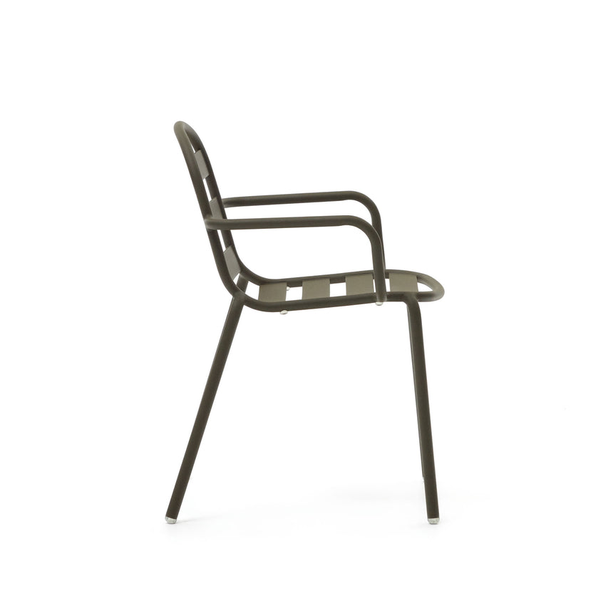 Joncols stapelbarer Gartenstuhl aus Aluminium mit Finish in Grün - ZEN ZONE Furniture