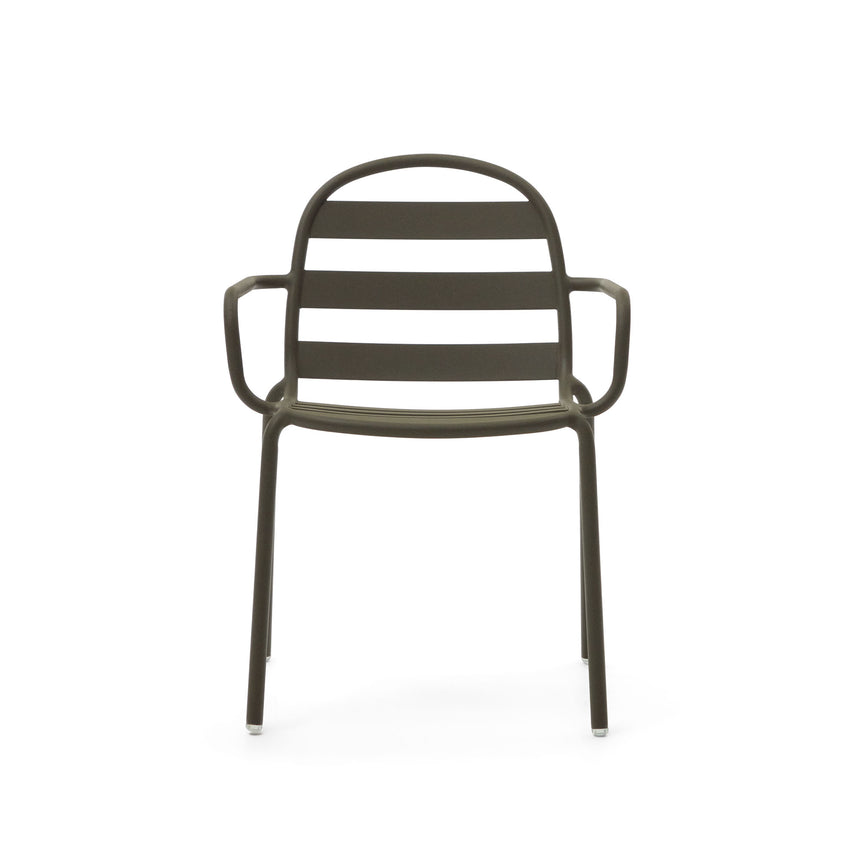 Joncols stapelbarer Gartenstuhl aus Aluminium mit Finish in Grün - ZEN ZONE Furniture