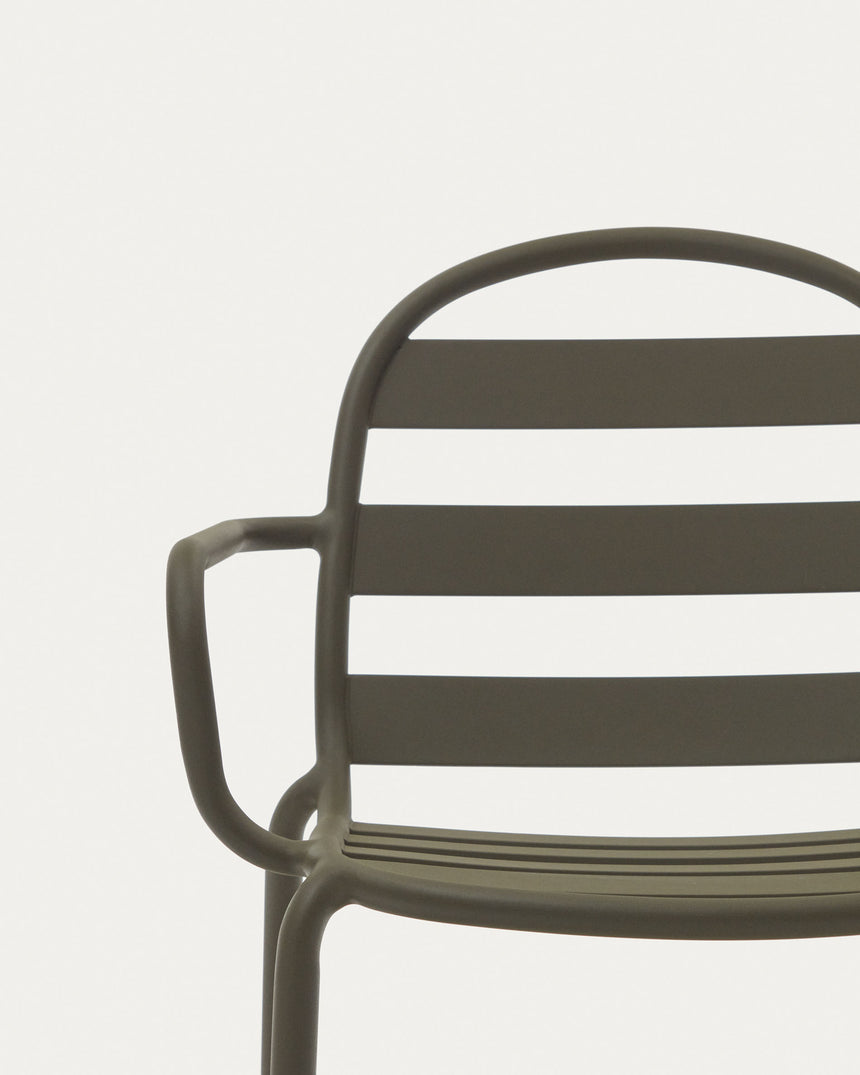 Joncols stapelbarer Gartenstuhl aus Aluminium mit Finish in Grün - ZEN ZONE Furniture