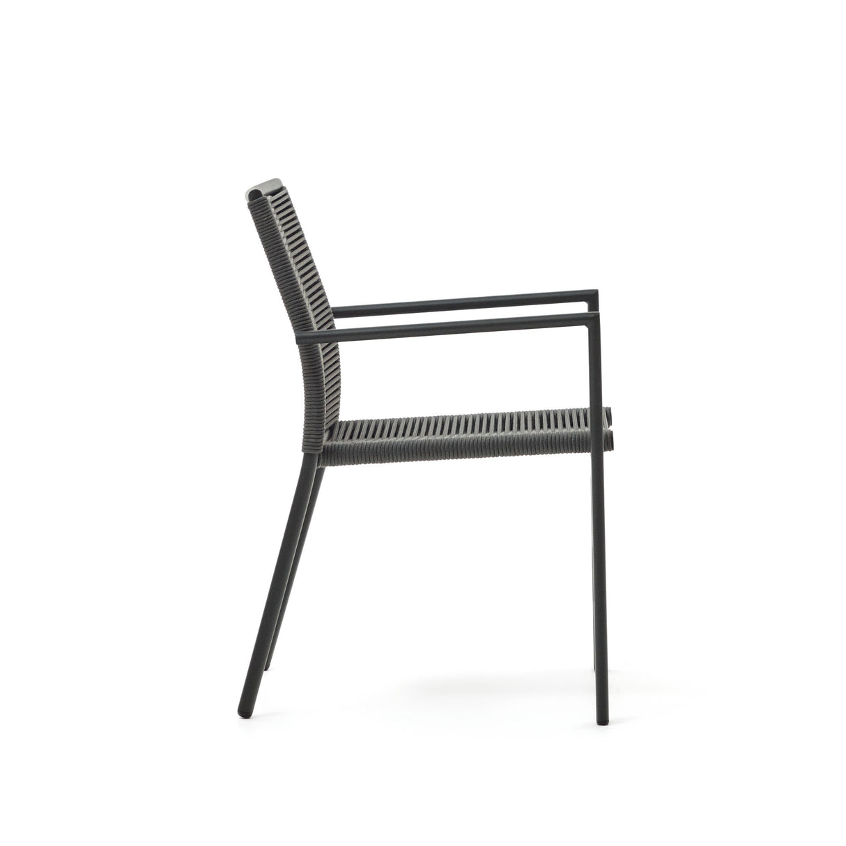 Culip stapelbarer Gartenstuhl aus Seil und Aluminium in Grau - ZEN ZONE Furniture