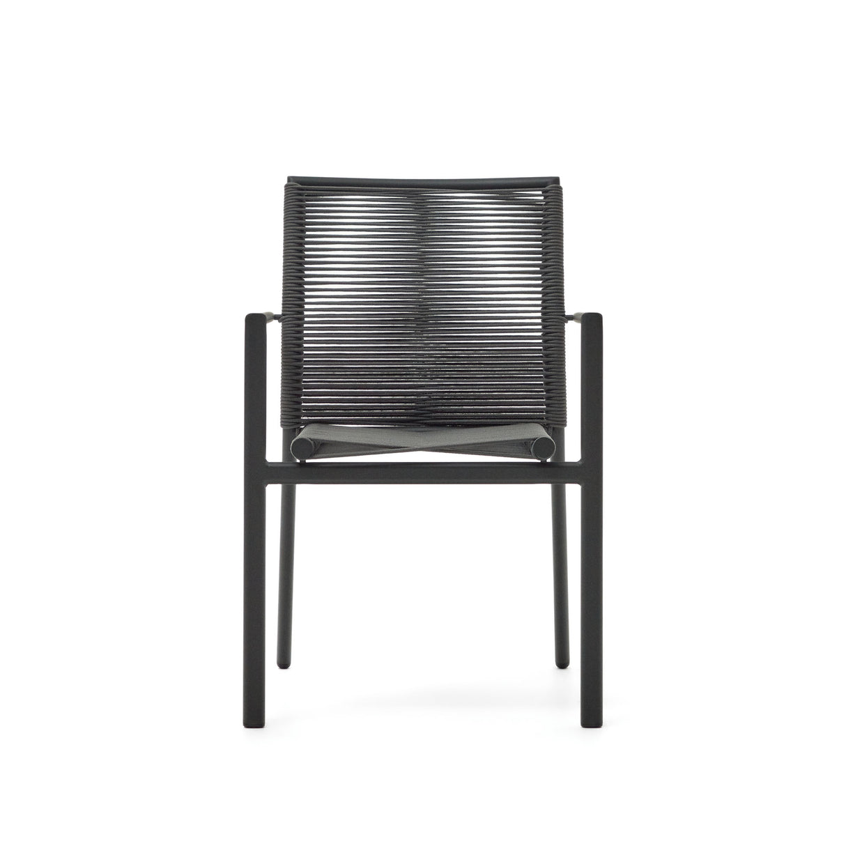 Culip stapelbarer Gartenstuhl aus Seil und Aluminium in Grau - ZEN ZONE Furniture