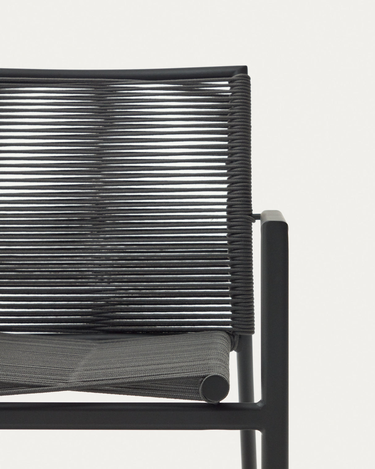 Culip stapelbarer Gartenstuhl aus Seil und Aluminium in Grau - ZEN ZONE Furniture