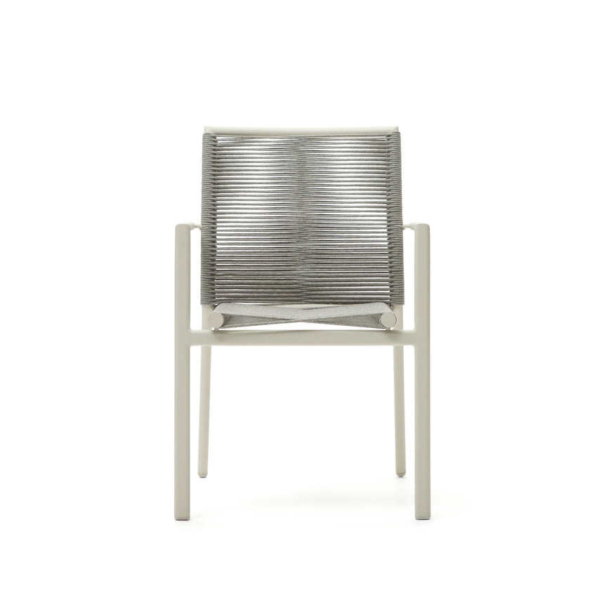 Culip stapelbarer Gartenstuhl aus Seil und Aluminium in Weiß - ZEN ZONE Furniture