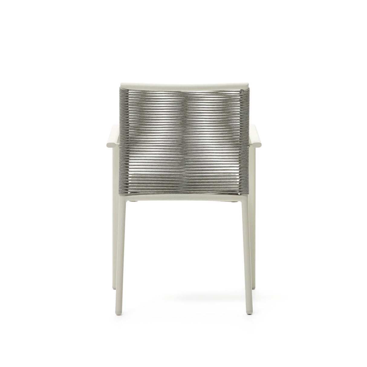 Culip stapelbarer Gartenstuhl aus Seil und Aluminium in Weiß - ZEN ZONE Furniture