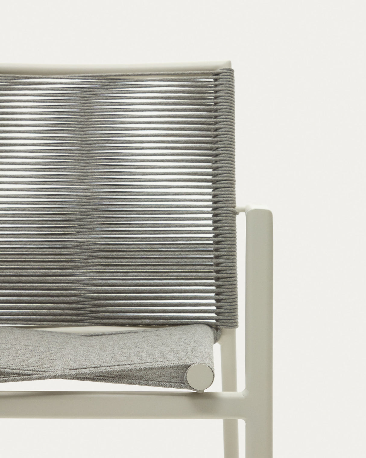 Culip stapelbarer Gartenstuhl aus Seil und Aluminium in Weiß - ZEN ZONE Furniture