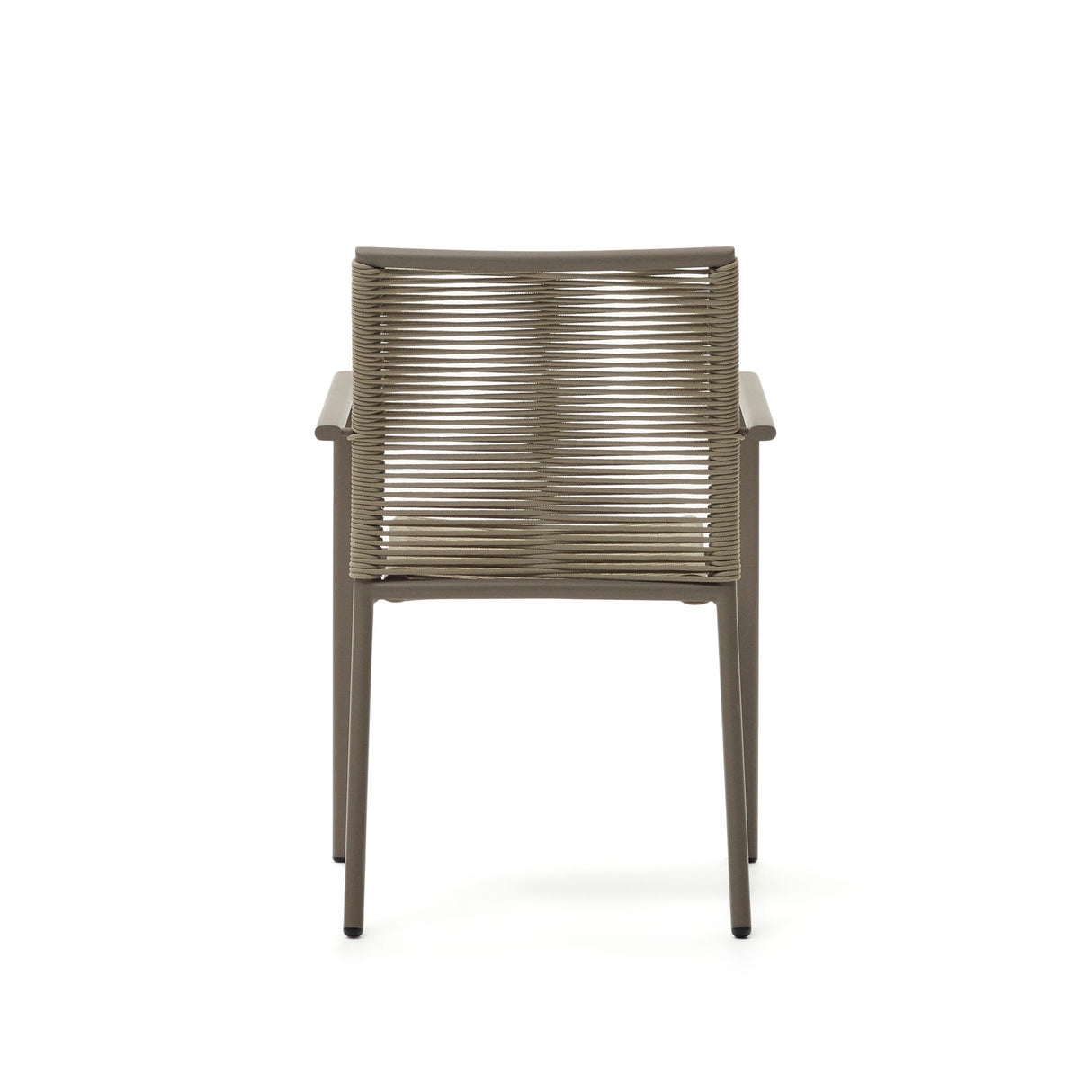 Culip stapelbarer Gartenstuhl aus Seil und Aluminium in Braun - ZEN ZONE Furniture