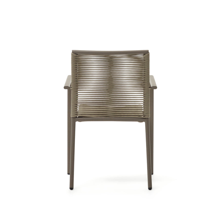 Culip stapelbarer Gartenstuhl aus Seil und Aluminium in Braun - ZEN ZONE Furniture