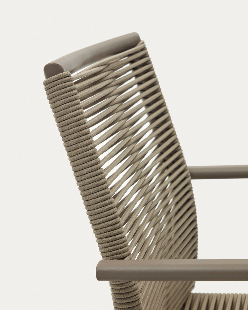Culip stapelbarer Gartenstuhl aus Seil und Aluminium in Braun - ZEN ZONE Furniture