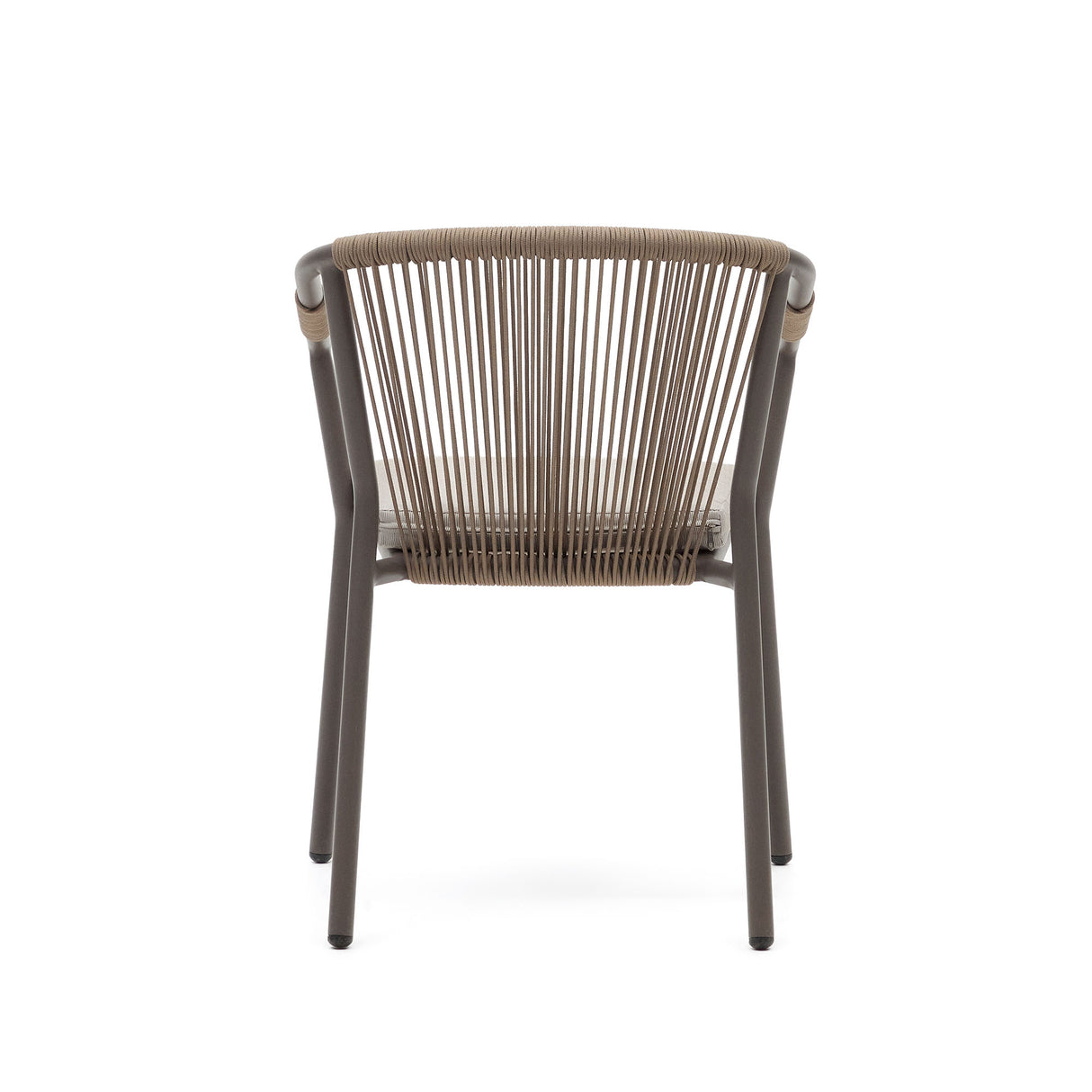 Xelida stapelbarer Gartenstuhl aus Aluminium und Seil braun - ZEN ZONE Furniture