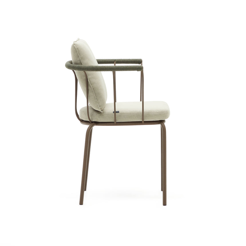 Salguer stapelbarer Stuhl aus Seil und Stahl mit Finish in Braun - ZEN ZONE Furniture