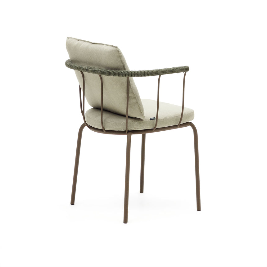 Salguer stapelbarer Stuhl aus Seil und Stahl mit Finish in Braun - ZEN ZONE Furniture
