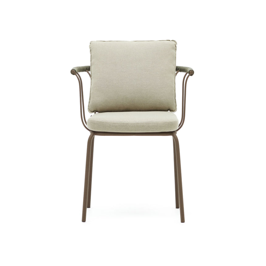 Salguer stapelbarer Stuhl aus Seil und Stahl mit Finish in Braun - ZEN ZONE Furniture